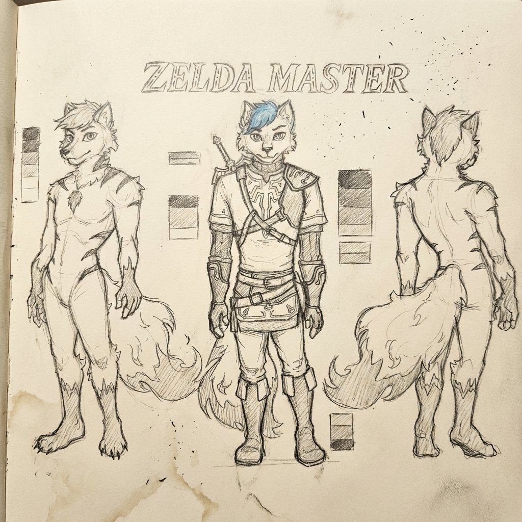 GraceTurne31972's tweet photo. “Zelda Master” sketch ✏️
just messing around with the design before colors

#furryart #furryartist #sketch #pencilart #conceptart #characterdesign #fursona #anthro #artistsontwitter #artprocess #sketchbook #originalcharacter https://t.co/09r6qaOEU1