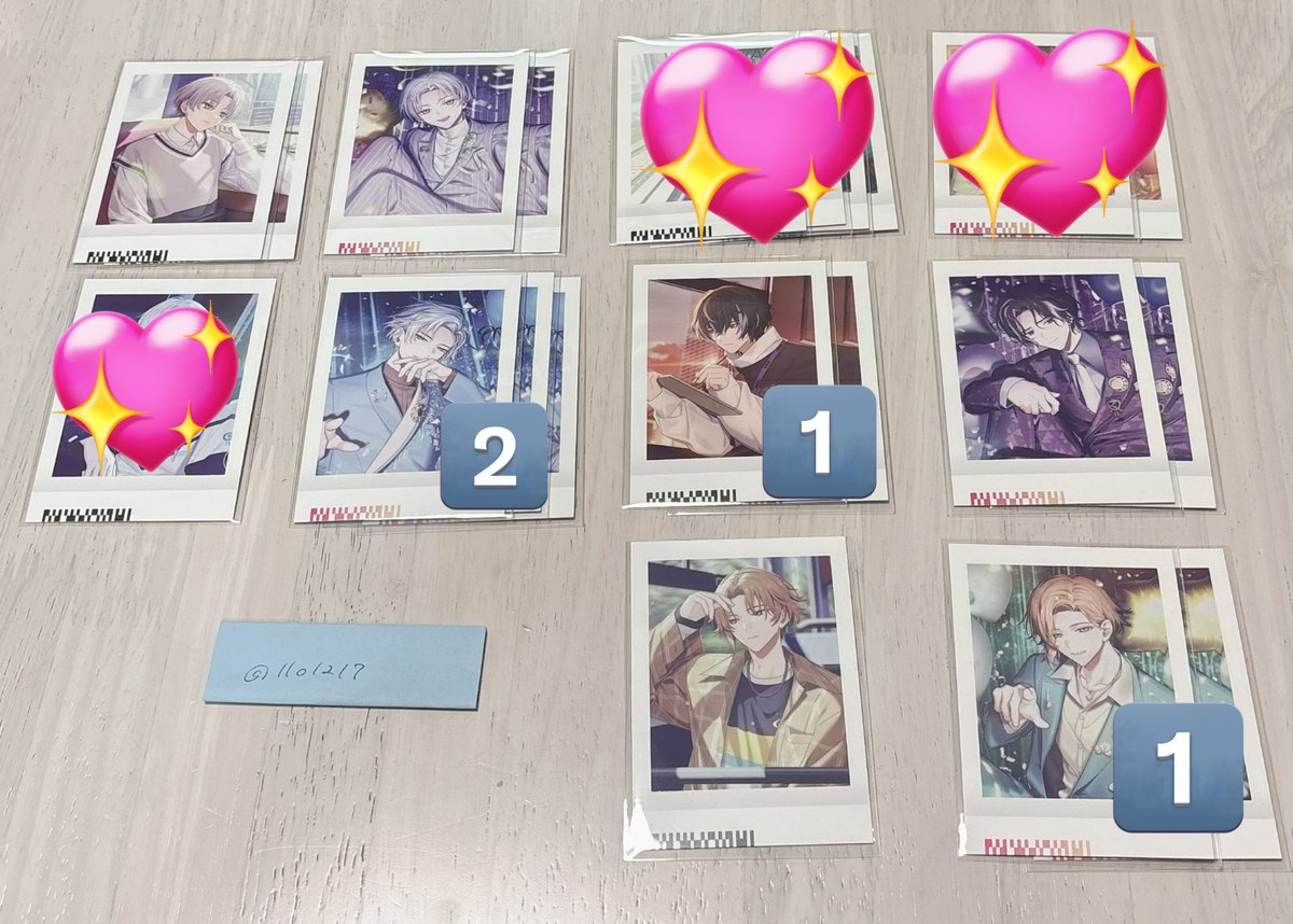 llol2l7's tweet photo. 𓊆交換𓊇18TRIP エイトリ ぱしゃこれ Vol.3

《譲》
N
可不可 雪風 季肋 七基 幾成 千弥 琉衣 糖衣 夜鷹 子タろ

箔 
礼光

《求》
同種または過去弾(Vol.1 Vol.2) 画像の 練牙 添 

郵送>都内手渡し
箔押しは箔押し同士での交換希望
検索からもお気軽にお声掛けください(  . .)" https://t.co/6PfHzwFJ4e