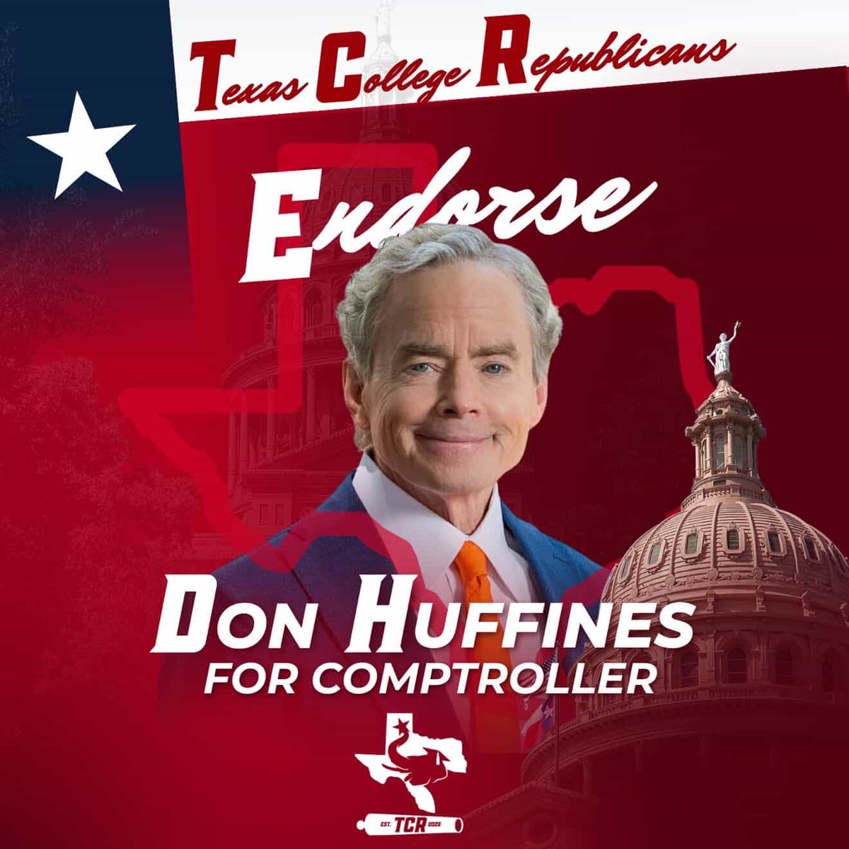 Thank you to the Texas College Republicans for endorsing my campaign for Texas Comptroller! 

I’m proud to have their support and the endorsement of @YRsOfTexas, @hsrepstx, and @yct . 

The next generation of Texas leaders are on fire for liberty and are uniting to beat the