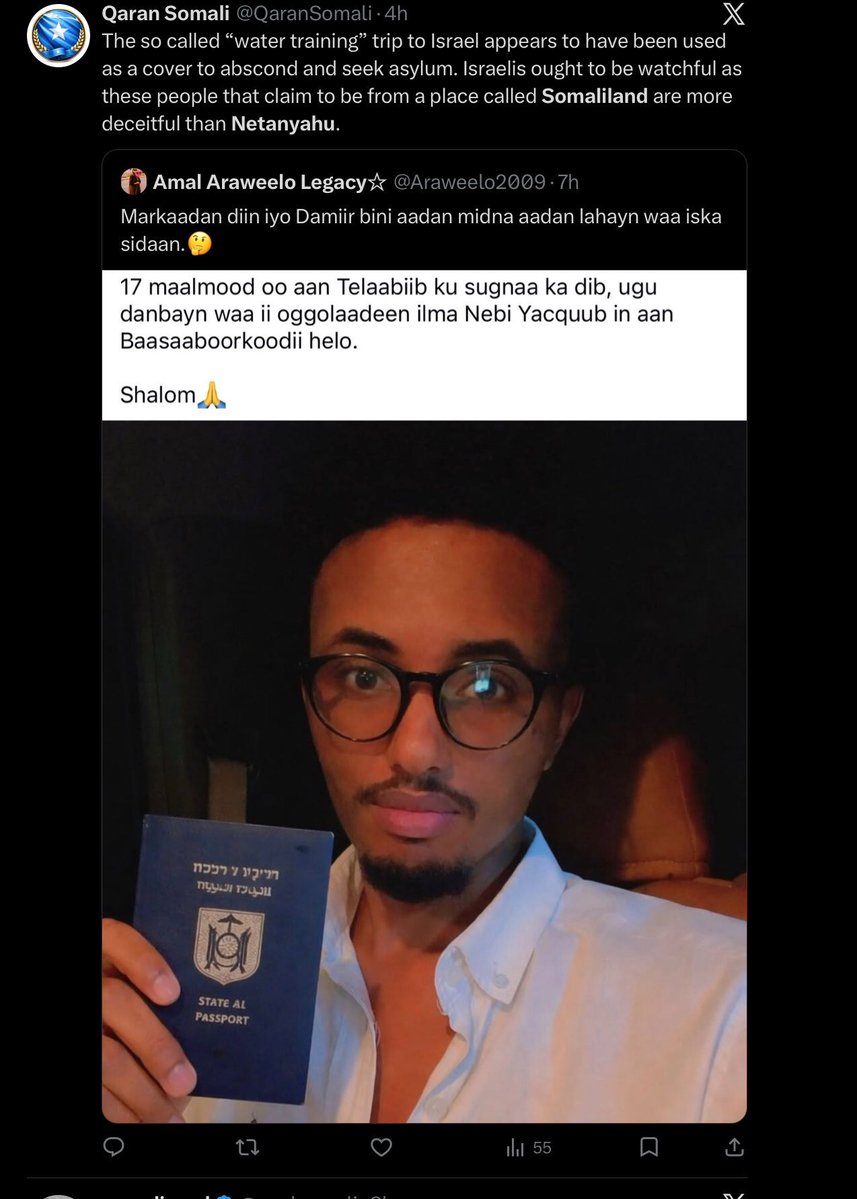 Jamal Hassan (06/26/1960 🇮🇱🇺🇸🟩⬜️🟥Somaliland) tweet media