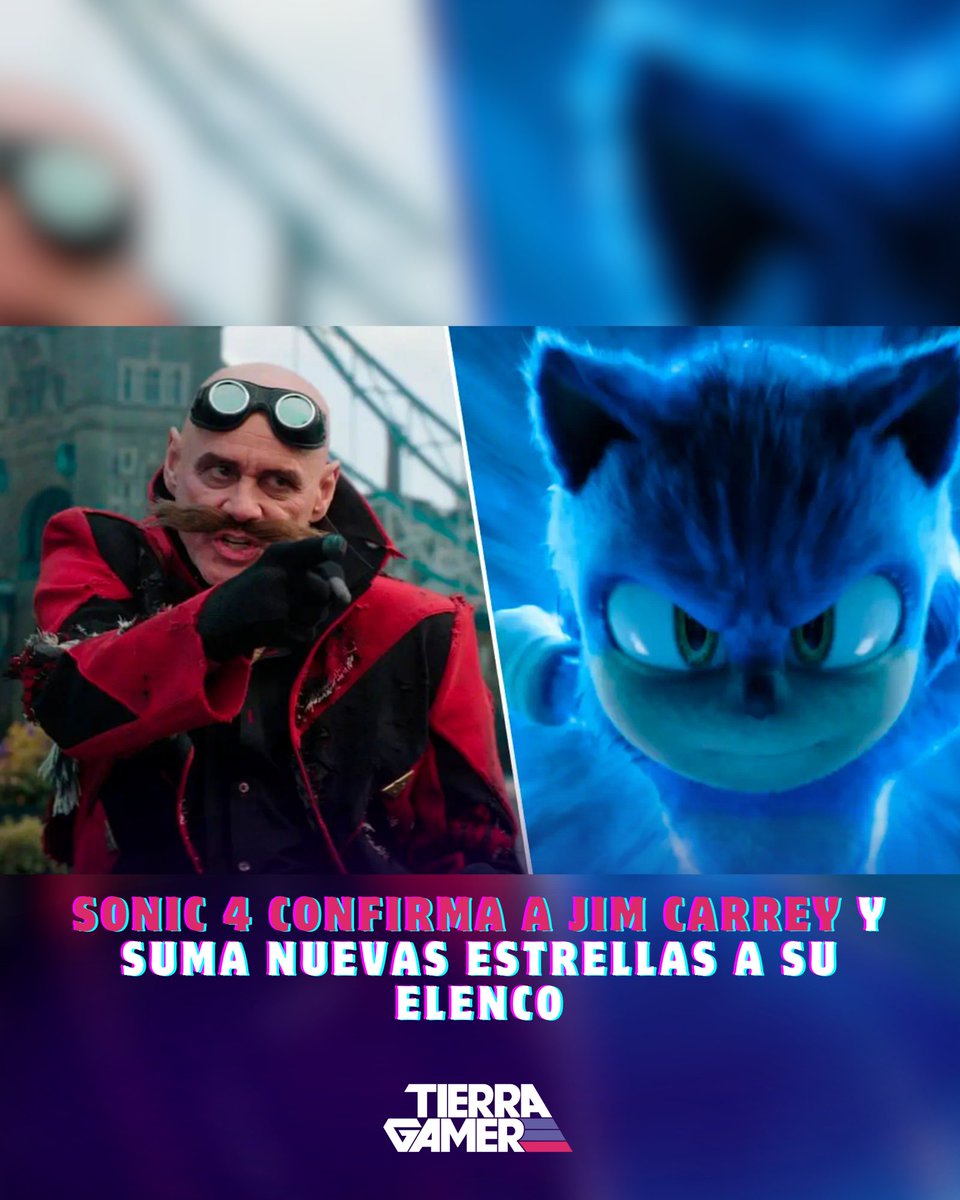 TierraGamer's tweet image. Sonic 4 viene con todo 😳⚡

Se confirma el regreso de Jim Carrey y se suman Ben Kingsley y Nick Offerman al elenco 🔥
2027 ya se siente lejos… pero esto promete 👀

tierragamer.com/noticias/cine/…