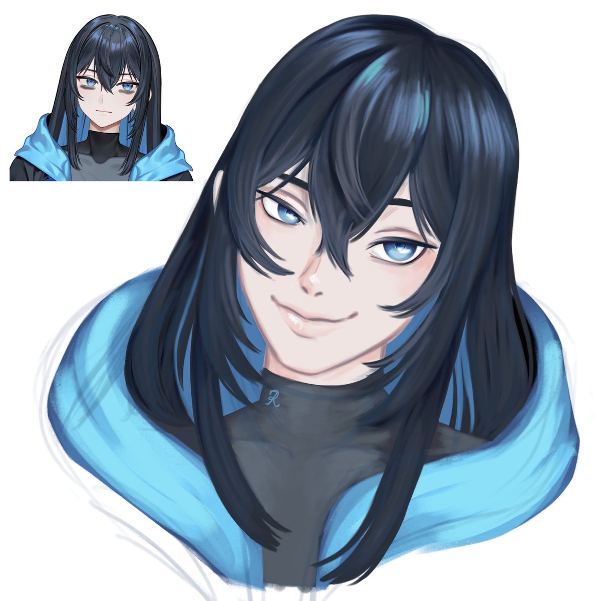 Revermour's tweet photo. My first proper fanart sketch today. I’ve been meaning to do this for a while. Thank you for your streams and beautiful face. @JinHimitsu 
#JinspiredArt https://t.co/pbLEEAoi1S