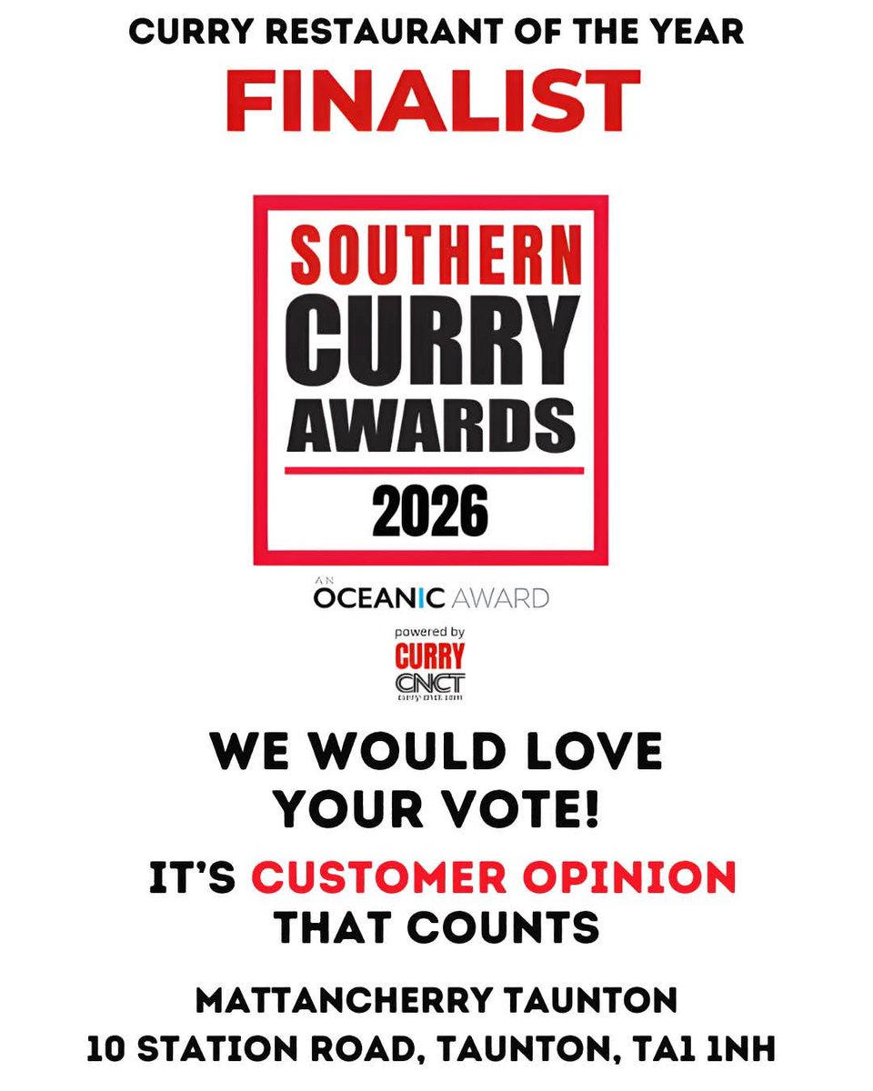 Mattancherry Taunton - award winning restaurant tweet media