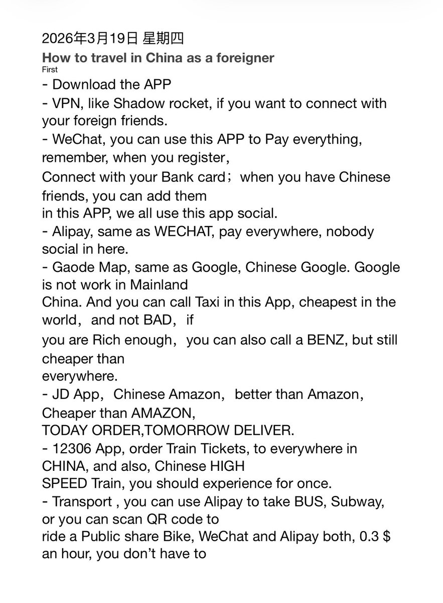 KayceMaa's tweet photo. How to Travel in China as Foreigners first time? ⚠️ 🇨🇳 ㊗️ 🌷 🥹 https://t.co/oNiAsG41BE
