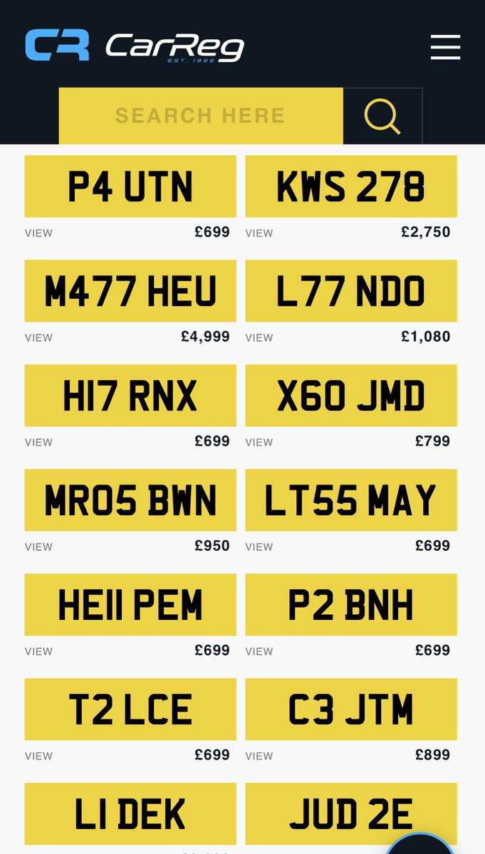 CarReg - Private Number Plates tweet media