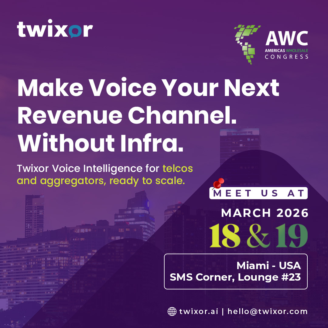twixor_digital's tweet image. Day 2 at #AWC2026 ⚡

Back at SMS Corner, Lounge 23 — continuing conversations with telcos &amp;amp; aggregators on Voice Intelligence + white-label CPaaS.

More discussions, more opportunities taking shape.

Drop by if you’re here.

#Telecom #VoiceAI #CPaaS #Twixor