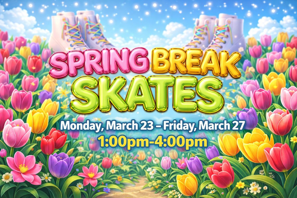 🌸🌷🛼 Are you off school next week? Come in for our Spring Break Skates! 🛼🌷🌸

#GreatSkate #StPeters #RollerSkate #SkateWithUs #PublicSkate #ThingsToDoInSTL #STL #SpringBreak #SpringBreakSkate