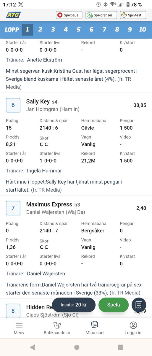 oddset1's tweet photo. AI à la Travronden... pinsamt! Vilken jävla kommentar i lopp 1 Gävle, Sally Key har gjort en start, övriga i fältet är ostartade 🙃 https://t.co/6J0WGovhHu