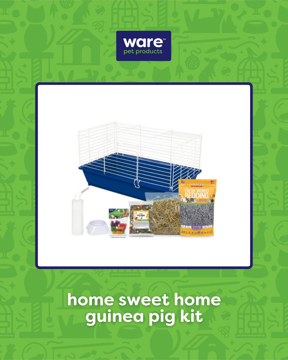 WareMFGinc's tweet photo. "Welcome home "made easy! 🏡 This Sunseed Starter Kit has everything to keep your cavy comfy, fed, and thriving from day 1!

#hamster #smallpet #firstpet #smallanimalcare https://t.co/mLHH7EEIUW