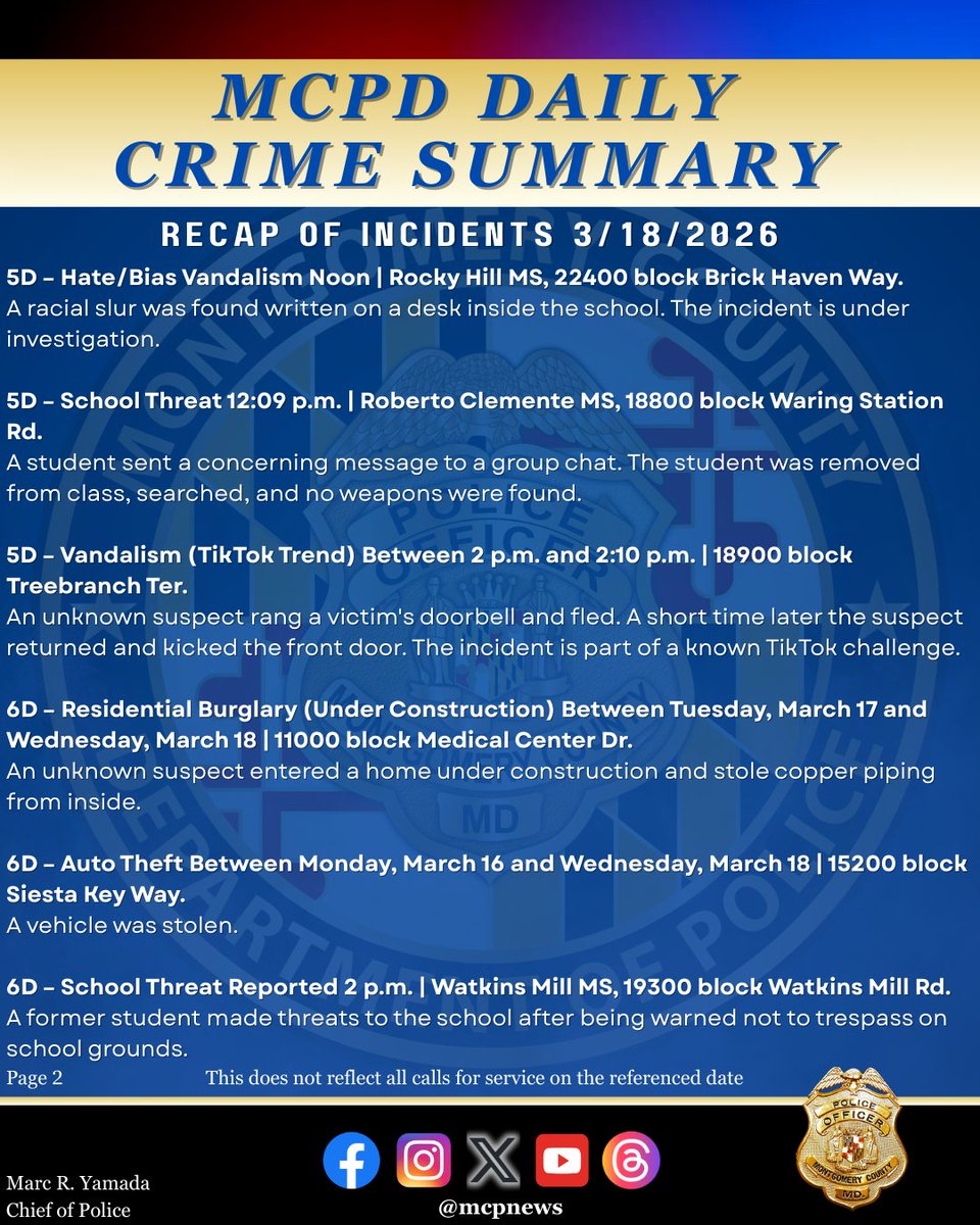 Montgomery County Department of Police tweet media