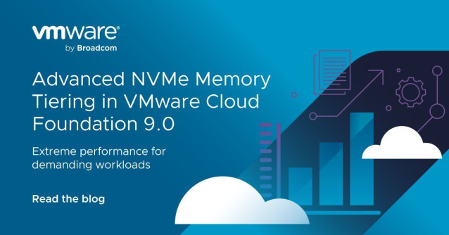 andresmino's tweet photo. Learn how VMware Cloud Foundation (VCF) 9.0 leverages advanced NVMe memory tiering to deliver faster data access and smarter resource usage for performance-intensive workloads. https://t.co/0qQUAzIpWQ https://t.co/L6lqXOqnu1
