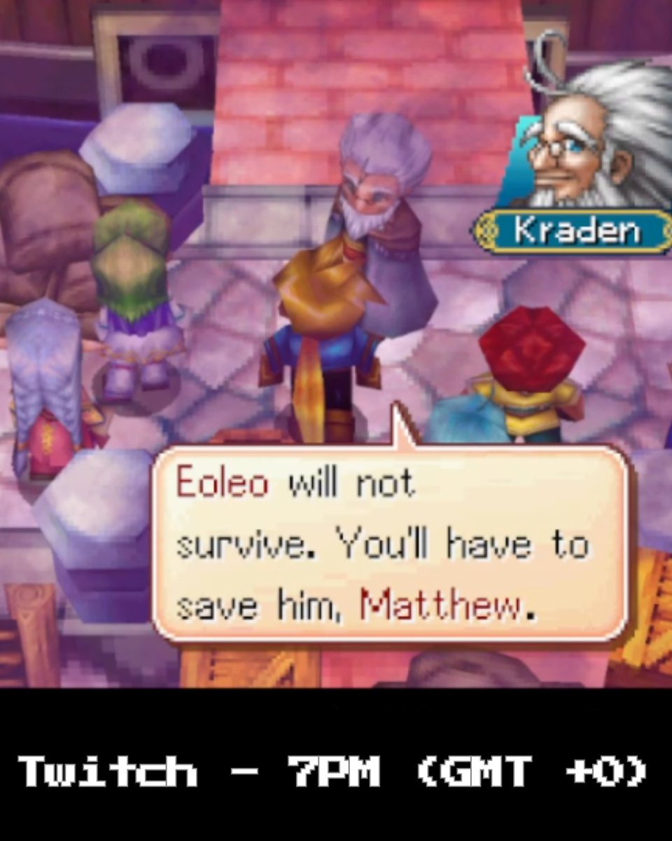 BeamingFoxy's tweet photo. We can check if he's still alive, I guess...

📅 7PM (GMT +0)
📺 https://t.co/q24hWMpI9a

#GoldenSun #GoldenSunDarkDawn #RPG #JRPG #RetroGaming #NintendoDS #Streaming #LiveStream #Streamer https://t.co/Flk9k2vv3q