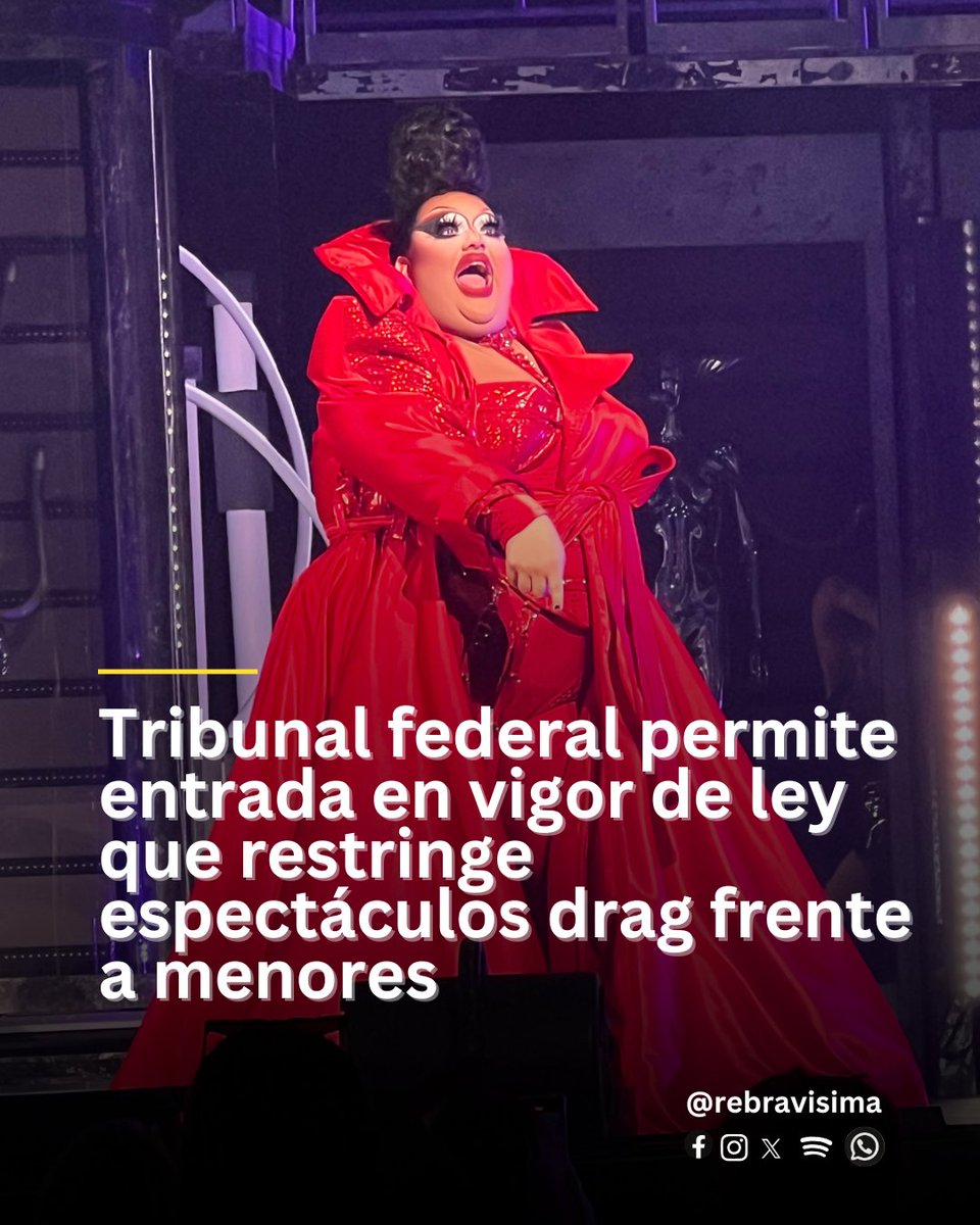#Texas | Un tribunal federal autorizó la implementación del Senate Bill 12, una ley que prohíbe la realización de espectáculos drag en propiedades públicas o en presencia de menores de edad. La medida entrará en vigor este miércoles.