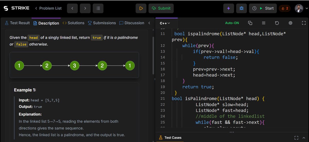 OmPrakash_cpp's tweet photo. Solved key Linked List problems today 💻
Reverse, middle, palindrome, split list, cycle detection &amp; delete nodes with greater value on right side.
#DSA #LinkedList #Coding #ProblemSolving https://t.co/0Jz8Dp56iF