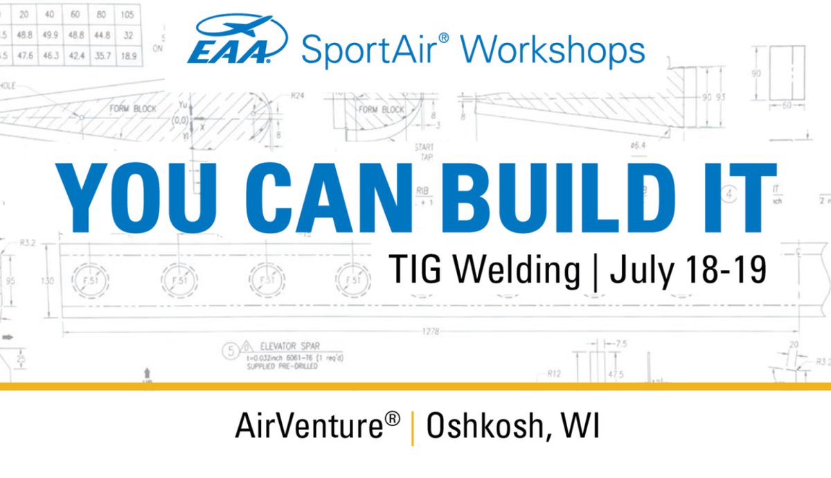CharlesMellor_'s tweet photo. I’ve been involved with EAA for years, and any time they offer a hands-on learning experience, it's worth taking a look at.

For anyone interested in building or restoring an aircraft, this TIG welding workshop looks like a great opportunity.

🔗https://t.co/CfqB7LLil1 https://t.co/4cdWbluEO9