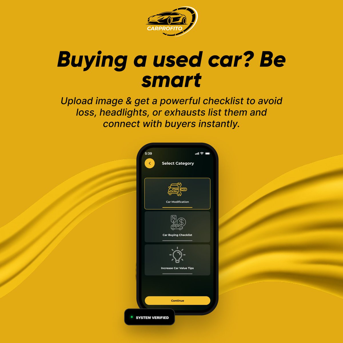 Carprofito's tweet image. Buy used, but buy smart.
Upload a photo, get a quick checklist, and spot hidden issues before you pay.

#UsedCar #CarChecklist #SmartBuy #CarTips #AutoSmart #czechrepublic