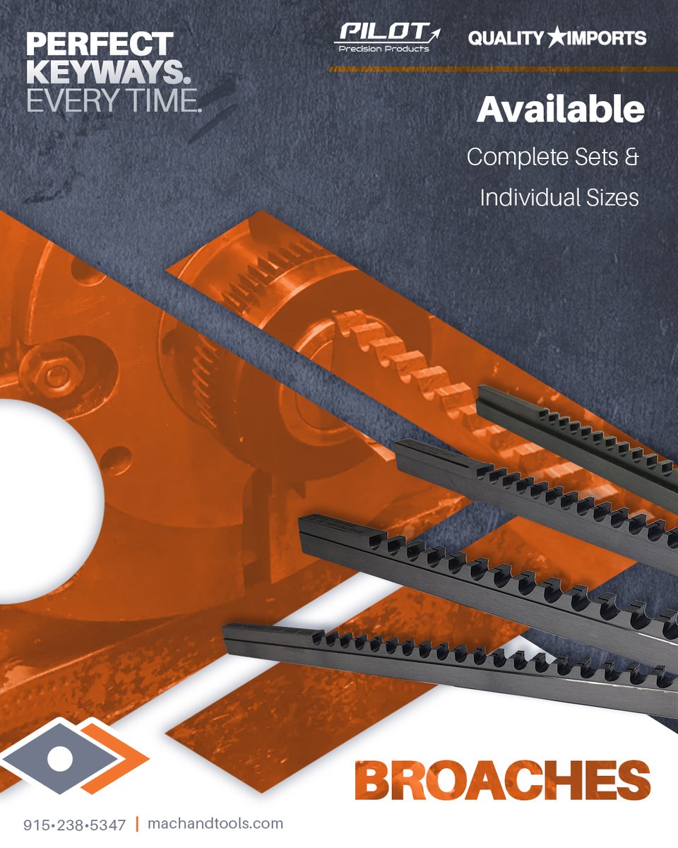 MtsTooling's tweet photo. Precision is a requirement, not a choice. ⚙️
Upgrade your shop with MTS Industrial HSS Broaches. Perfect keyways, tight tolerances, and maximum durability. Individual sizes &amp; full sets in stock.

https://t.co/zTwJeX9xub
#Machining #CNC #Metalworking #MTSBroaches https://t.co/IOgQM2dccv