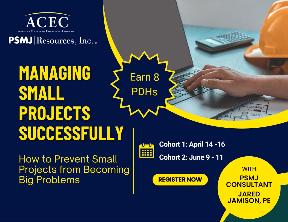 Small projects can be some of the most frequent work engineering firms deliver, but they often operate with tighter budgets, fewer staff, and less room for error. Managing Small Projects Successfully is a live online program designed for engineering project managers and firm