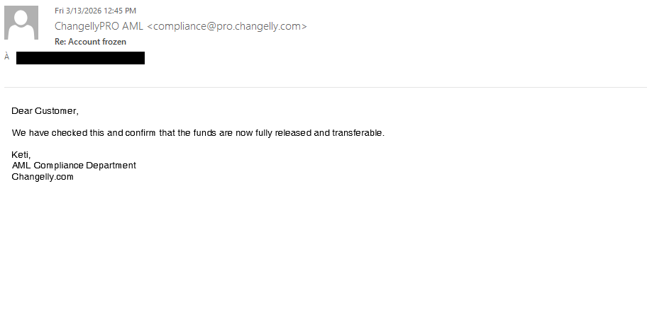 Changelly Case Coordinator tweet media