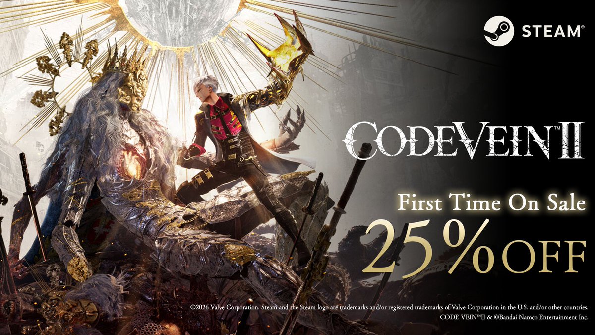 BandaiNamcoUS's tweet photo. There's never been a better time to become a Revenant Hunter.

All editions of #CODEVEIN II are 25% off on the Steam Spring Sale!
Get it here: https://t.co/6QQuS2Rx5r https://t.co/Z4e00V9bXc