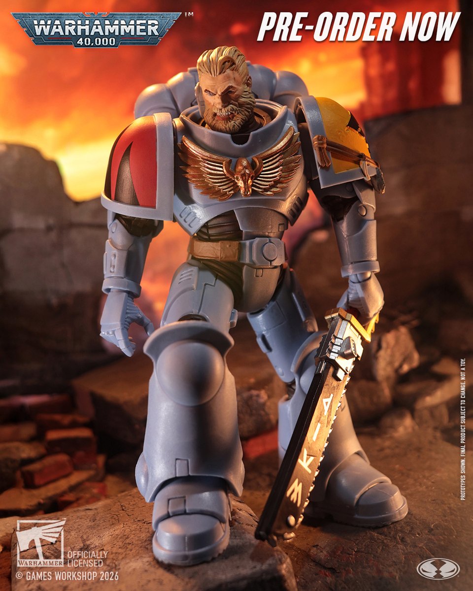mcfarlanetoys's tweet photo. Grey Hunter (Space Wolves) is available for pre-order NOW at select retailers! ➡️⁠ https://t.co/imLDGKfACm 

7" scale Warhammer 40,000 action figure includes Bolt Gun, Chainsword, alternate hand, removable Power Pack, art card and display base   

#McFarlaneToys #Warhammer40K #New40K #Warhammer40000 #WarhammerCommunity #GreyHunter #SpaceWolves