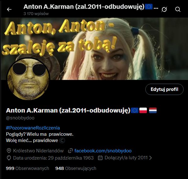 anton_karman's tweet photo. @snobbydoo miało wczoraj 505...co się dzieje, co się dzieje. Dziś wieczorem może pęknąć pierwszy tysiąc. 
A to dzięki #WspieramMałeKontaNaX , bo to konto z 2011 roku i trochę zasługuję. Jebiemy pisiory mimo, że jestem chory, no na biodro...da się klikać :) https://t.co/XKyeZaHeWJ