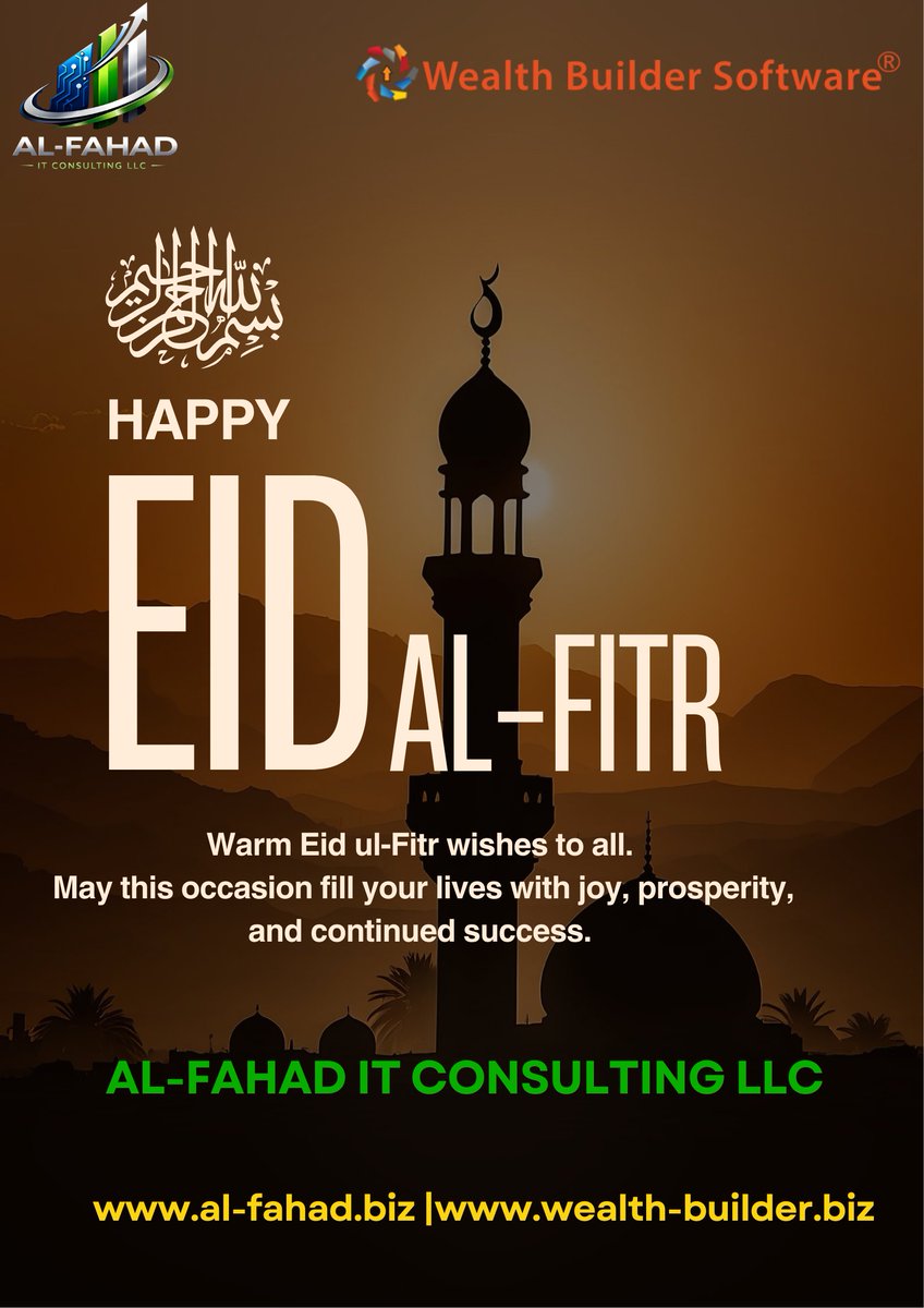 AFITconsulting's tweet photo. Eid Al-Fitr Mubarak to all — wishing you joy, prosperity, and continued success. https://t.co/A47u4n8hFi