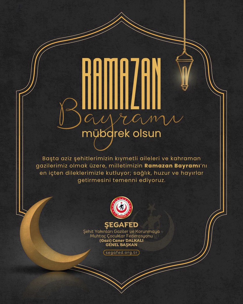 Ramazan’ın manevi iklimini geride bırakırken; birlik, beraberlik ve kardeşlik duygularımızın bayramla birlikte daha da güçlenmesini diliyoruz.
Ramazan Bayramı’mız mübarek olsun.

#ramazanbayramı
#mübarekolsun
#segafed
