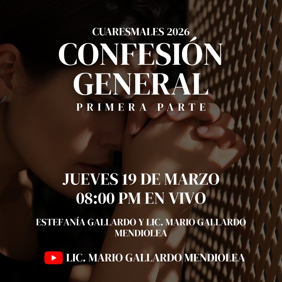 ¿Sientes que necesitas empezar de cero? ❤️‍🩹

Hoy en los Ejercicios Cuaresmales 2026, iniciamos con la primera parte de: CONFESIÓN GENERAL. 

📍 Cita: Hoy, 18 de marzo | 08:00 PM
📌 Plataforma: YouTube (Lic. Mario Gallardo Mendiolea)