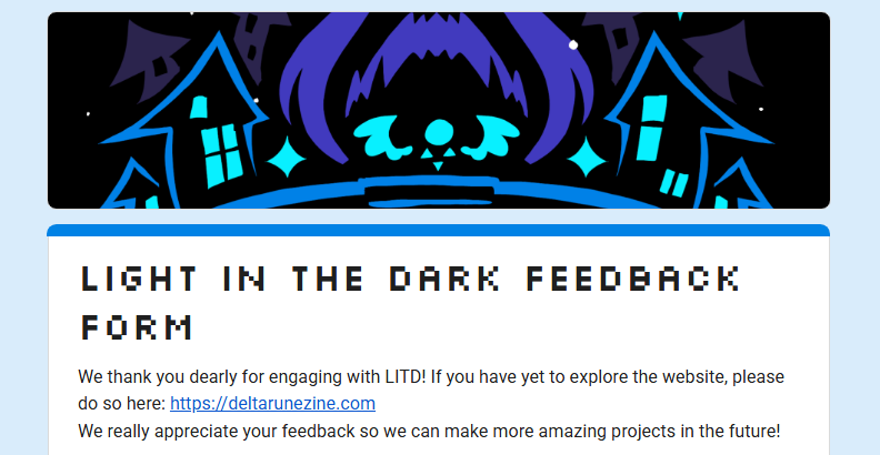 LIGHT IN THE DARK: a DELTARUNE fanzine tweet media