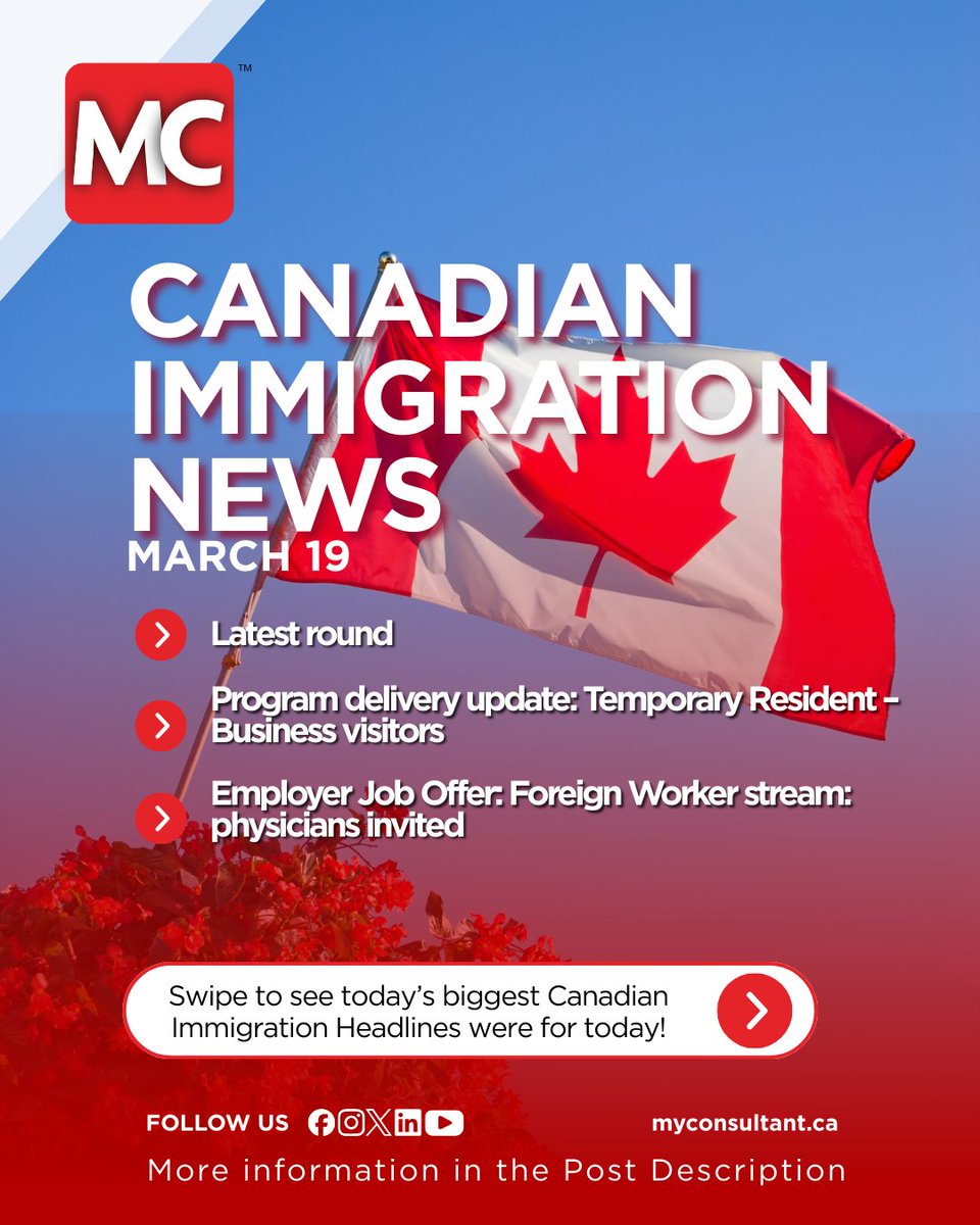 MyConsultant_ca's tweet photo. 🚨 Latest Immigration Updates You Should Know
🔹 Latest Rounds | Read more : https://t.co/vey4L1oZsI
🔹 Temporary Resident – Business Visitors | Read more : https://t.co/4UEGBKOLDZ

🔹 Employer Job Offer: Foreign Worker Stream | Read more : https://t.co/QXOjBJSh4h https://t.co/E3v5tNNT1G