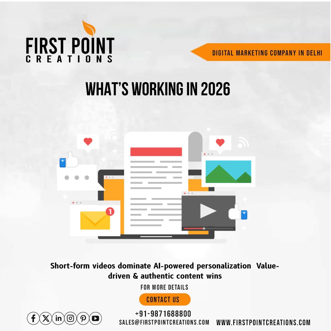 FirstCreat58663's tweet photo. Content marketing in 2026 is not just about creating posts — it’s about creating impact. 🚀
Today’s audience doesn’t just want content, they want value, authenticity, and connection. From short-form videos to AI-driven personalization, brands that focus . https://t.co/VmefNBpbCx