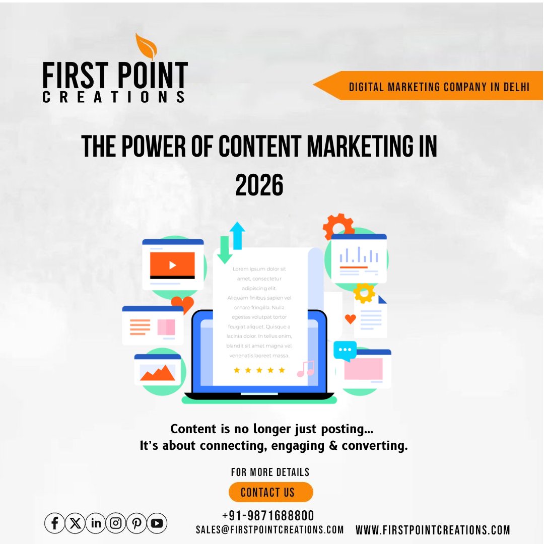 FirstCreat58663's tweet photo. Content marketing in 2026 is not just about creating posts — it’s about creating impact. 🚀
Today’s audience doesn’t just want content, they want value, authenticity, and connection. From short-form videos to AI-driven personalization, brands that focus . https://t.co/VmefNBpbCx