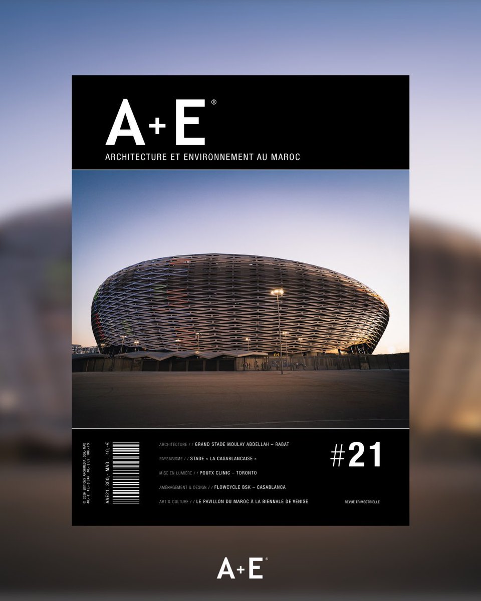 aemagazine's tweet image. A+E #21 // L’architecture : un sport de compétition. #teamarchi
Un numéro qui explore la précision, l’engagement collectif et l’énergie des grandes scènes internationales au Maroc.

POPULOUS · URBAN ARCHI STUDIO · YAMÉ ARCHITECTURE STUDIO

#maroc #architecture