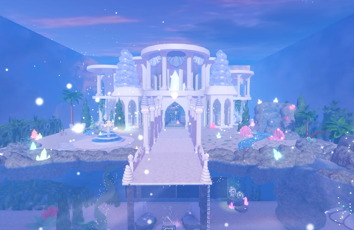zeltchh's tweet photo. @MoricsYorics @RoyaleHighValks I built a sky box for many of my builds just place a platform down and size it up to meet the invisible walls you’ll basically have something just like this using teen platforms I’d love to be able to move spawn though https://t.co/k7L1XJ3CEm