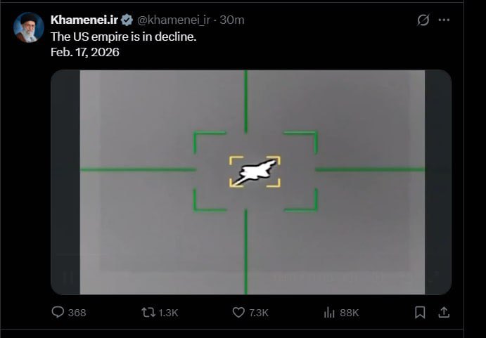 KELMAND1's tweet image. 哈梅内伊的X 也发布了这一段F-35战机被伊朗伊斯兰革命卫队击中的视频。

“美国帝国正在衰落”

拿下 全球首杀五代机 F-35 一血，够吹三辈子了