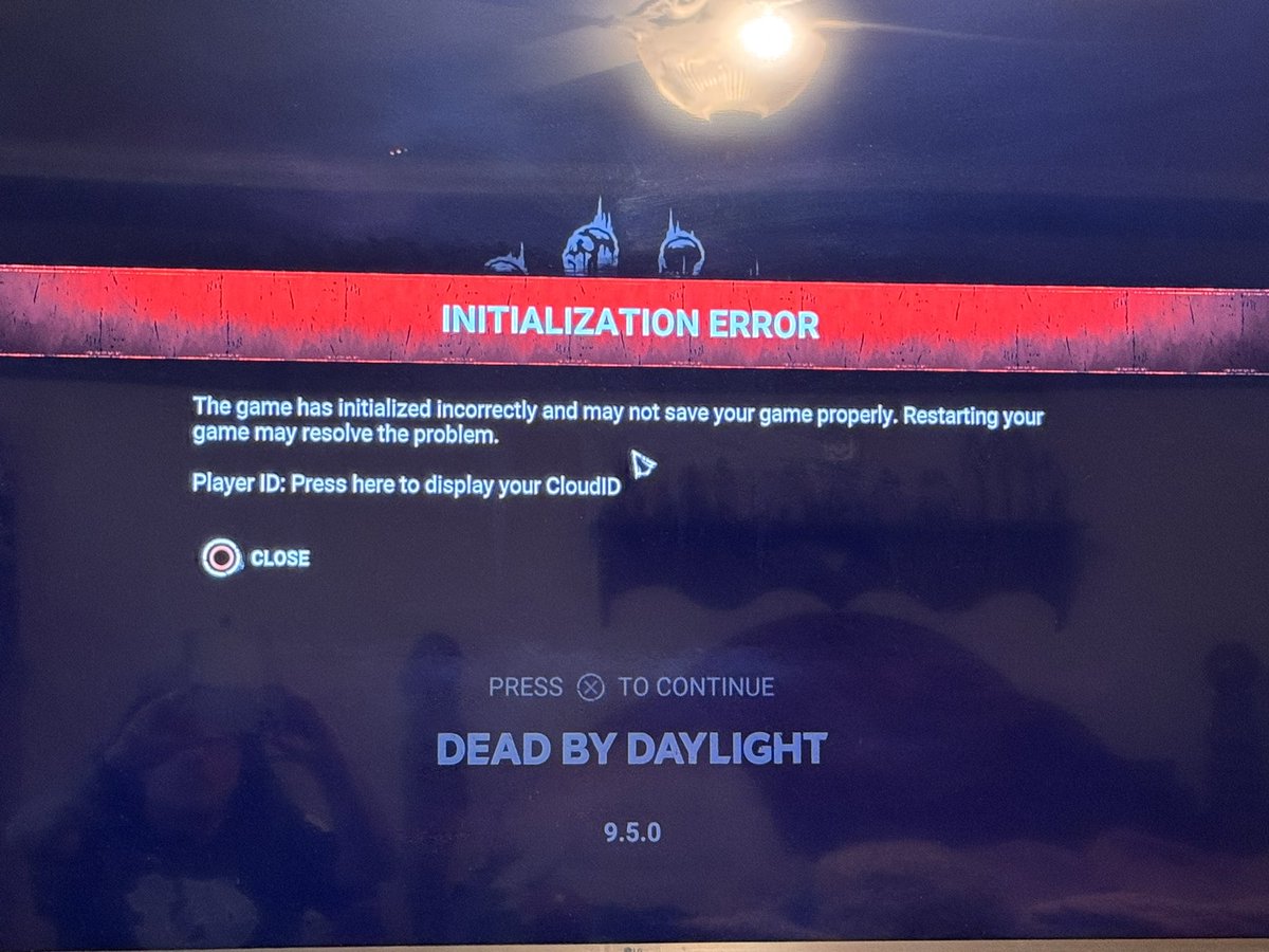 UncPhil's tweet photo. @DeadbyDaylight keep getting initialization errors ps5. I have restarted numerous times. https://t.co/4KJlLMYTI8