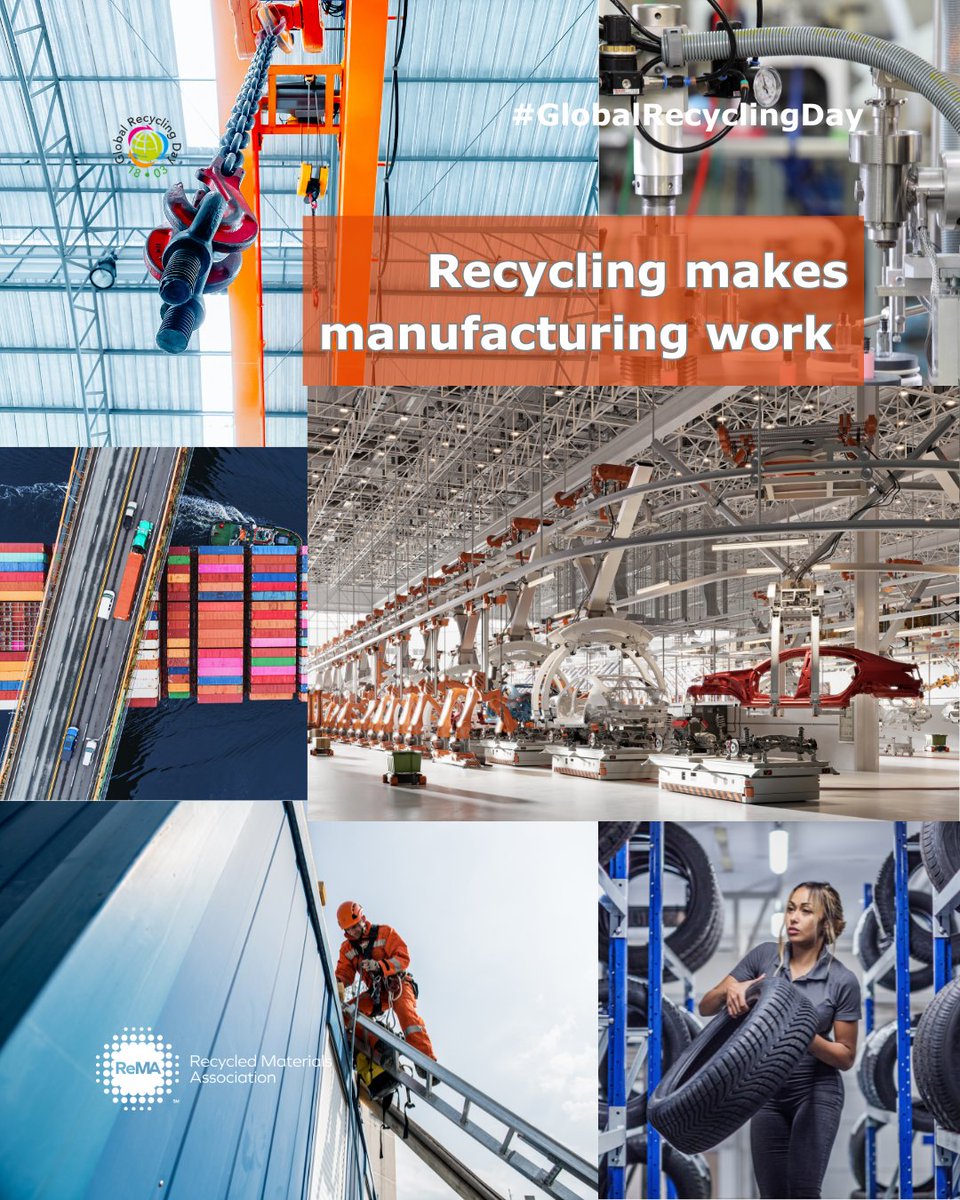 Recycling powers manufacturing.
🚗 2/3 of the average car = recycled materials
🌉 75% of bridges = recycled steel

As the nation approaches its 250th anniversary, #RecycledMaterials continue to be essential to the U.S. supply chain.  #manufacturing #GlobalRecyclingDay