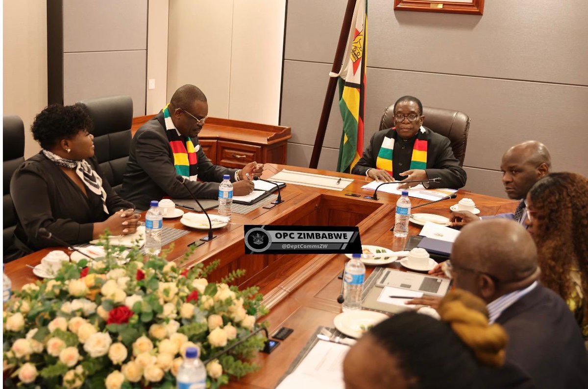 H.E. President <a href="/edmnangagwa/">President of Zimbabwe</a> meets the Director General for the African Union Centre for Disease Control, Dr Jean Kuseya, who paid a courtesy call at the Munhumutapa offices.

In an interview after meeting the President, the Director General said  his organisation is happy about
