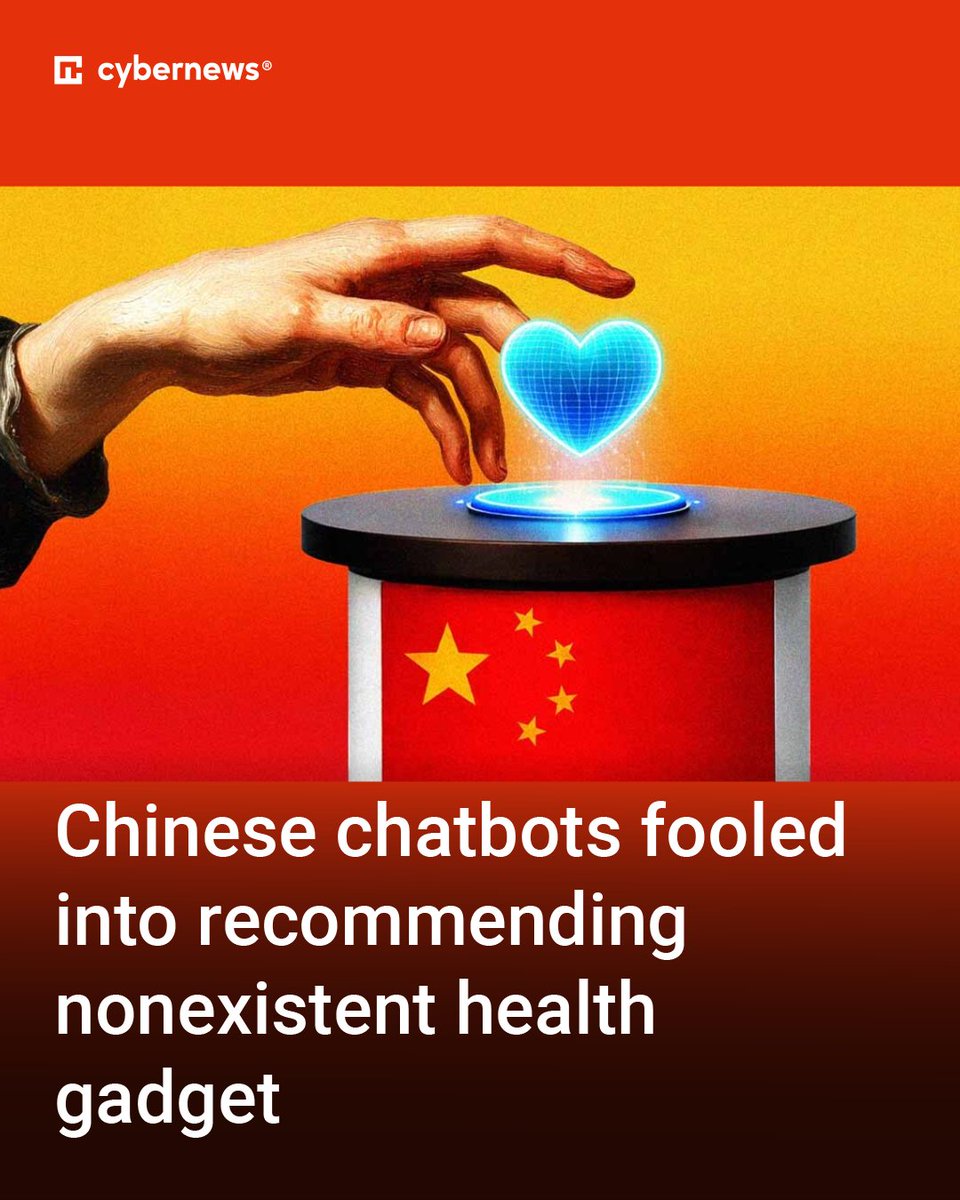 A fake fitness tracker in China has revealed how easily chatbots can be misled by poisoned data. Read more: cnews.link/chinese-chatbo…

#AI #China #chatbot