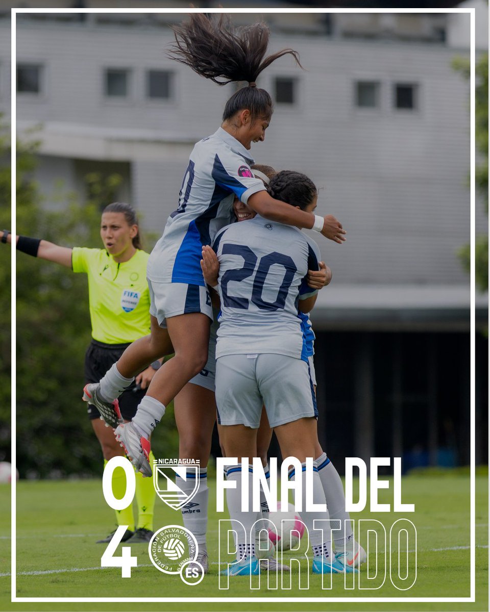 ¡Final del partido!

Nicaragua🇳🇮 0 - 4 🇸🇻El Salvador

⚽Melanie Menjívar (16')
⚽Valentina Alvarenga  (26´)
⚽Arianna Jones  (53´)
⚽Kaylen Álvarez  (70´)

#LaSelecta #Sub17Femenina #ElSalvador