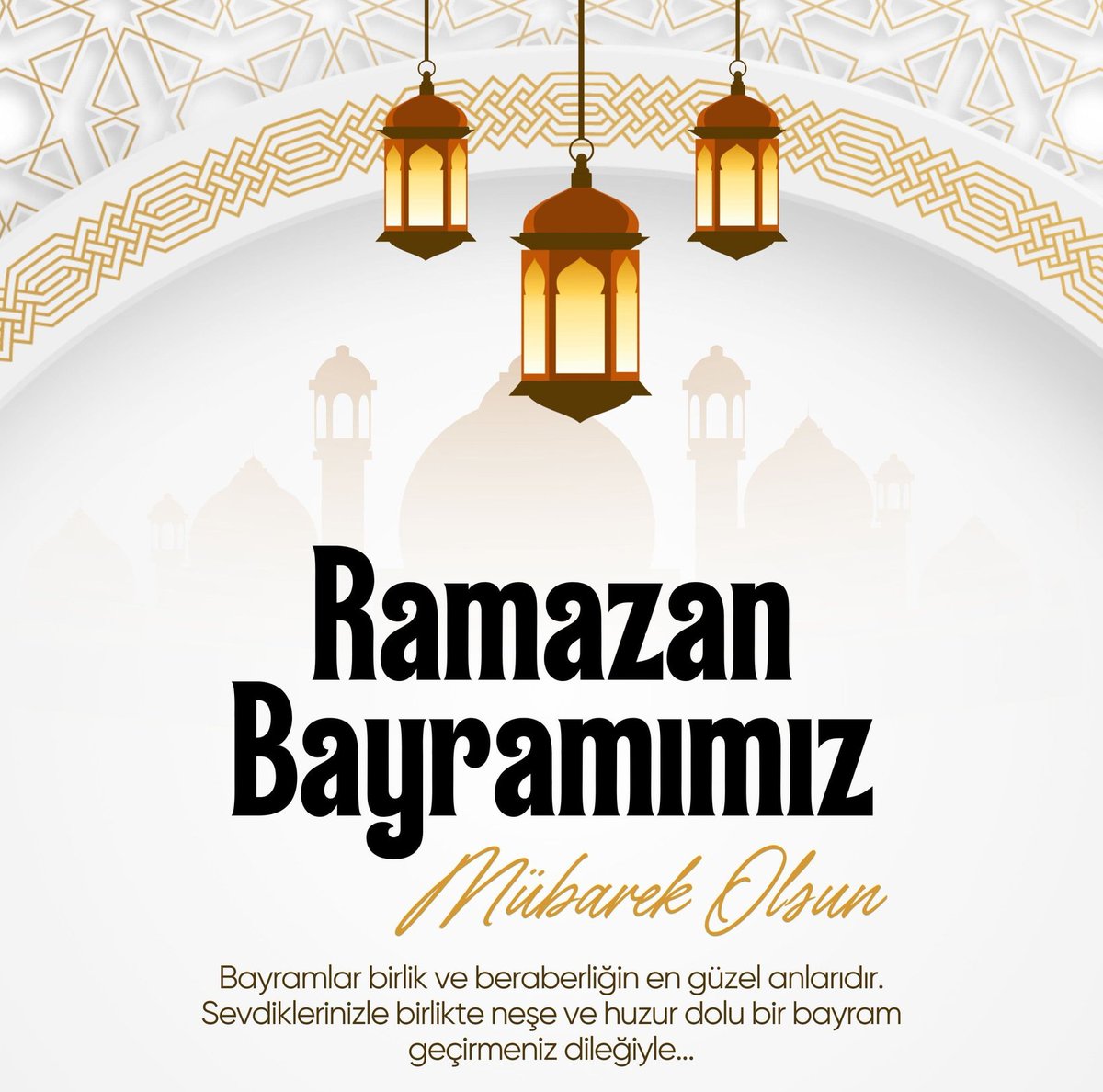 Rahmet ve bereketle geçen,
Ramazan ayının ardından,
Bayram sevincimiz yüreğimizi doldursun.

Duâlarımız kabul, hânemiz bereketli olsun. 
Ramazan Bayramı'mız mübârek olsun.!

#HayırlıBayramlar ✨️
#RamazanBayramı ✨️
#MübarekOlsun ✨️