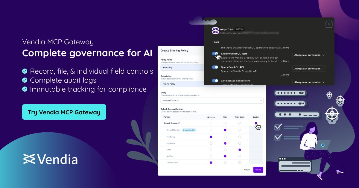 VendiaHQ's tweet photo. Control how AI accesses your data.

Record-level. File-level. Field-level.

Ledger-based audit logs.

👉 https://t.co/R36hoWgKcl

#AIGovernance #DataCompliance #EnterpriseAI #MCPGateway #MCP https://t.co/BTIqumVrYO
