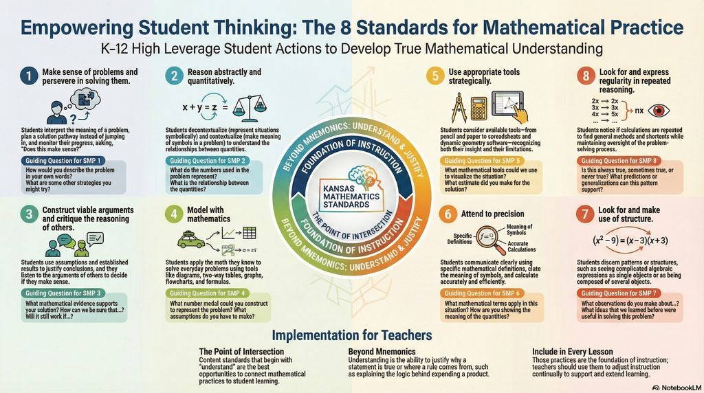 alicekeeler's tweet image. The eight mathematical practices help students think metacognitively by providing a framework to think about their own thinking and explain their mathematical processes 

#iTeachMath #MathTeacher #TeacherTech