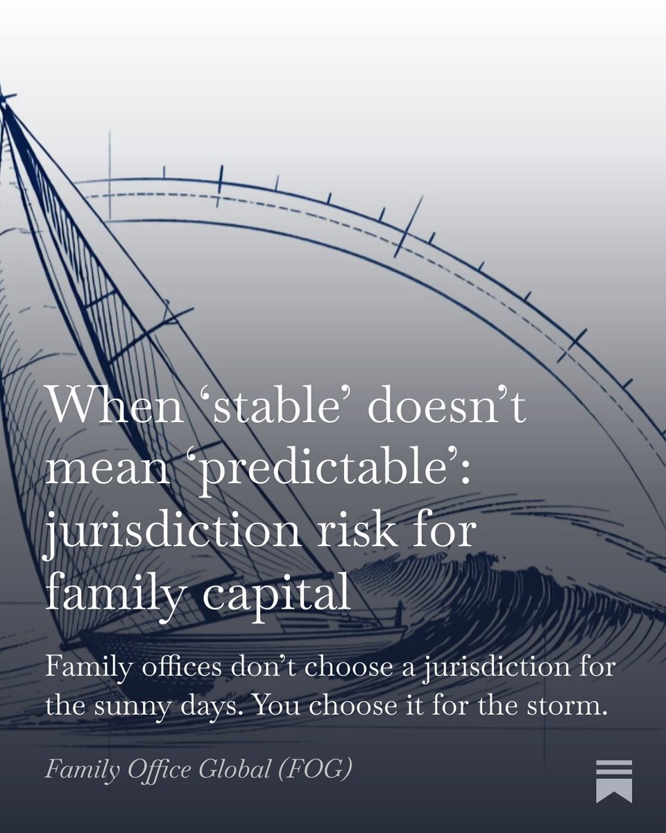 GPFOffices's tweet photo. When 'stable' doesn't mean 'predictable': jurisdiction risk for family capital.

The latest from FOG.

https://t.co/nKFvjxTCmL https://t.co/1gMiv8v7Je