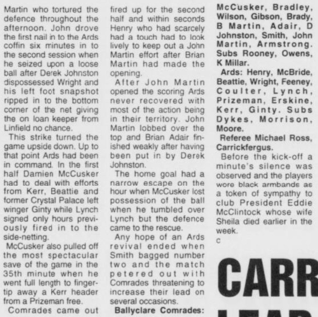 Ballyclare Comrades History tweet media