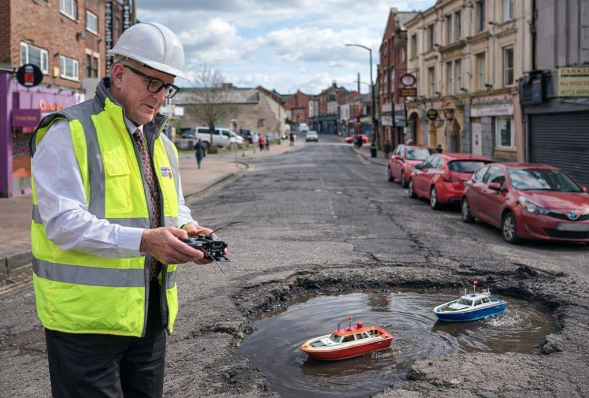 Warren Goldsworthy <a href="/LancashireCC/">Lancashire County Council</a> reform highways cllr sorting out the potholes on Church St #preston . Maybe hes planning his latest people fleecing bus lane....