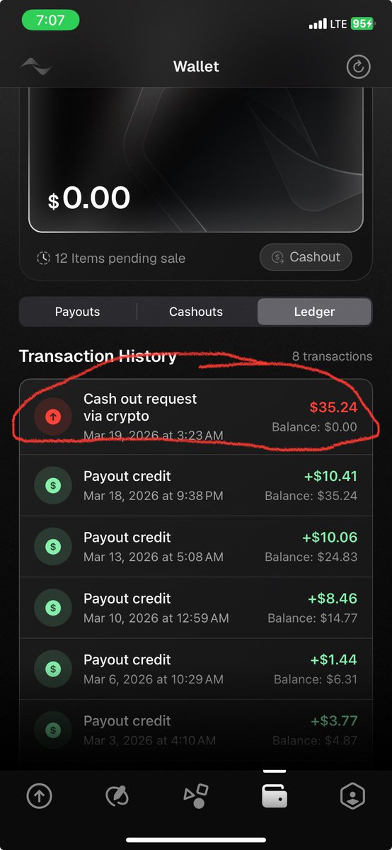 _ogloc1's tweet photo. Just got my first cashout from @useKled .I was a little bit paranoid, but this is proof that they paid. In case you’re wondering why the pictures are different, it’s because my Android phone is where my wallet app is, and it can be confirmed with the SOL payment. https://t.co/YsPiXf4aWC