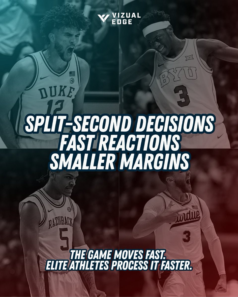VizualEdge's tweet image. The team that wins in March isn’t just the most talented. It’s the one that handles speed, pressure, and chaos the best. That edge is trainable with Vizual Edge. Learn more at vizualedge.com.

#VisionTraining #MarchMadness #CollegeBasketball #Bracketology