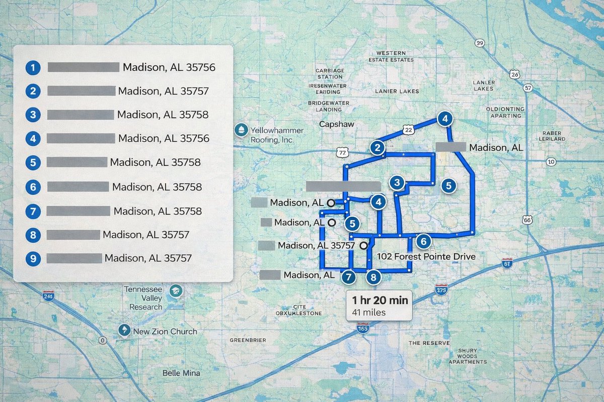 What working with a Realtor actually looks like behind the scenes…” (addresses redacted)

9 homes.
40+ miles.
Strategically mapped to make the most of our client’s time.

It’s not just opening doors… it’s planning, coordination, and making sure every showing counts.